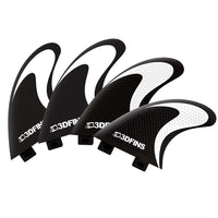3DFins - Quad Black/White Swoosh (FCS1) - Medium