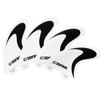 3DFins - Quad White/Black Swoosh (FCS1) - Medium