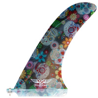 Pilot Fins - 10" Skinny Keel - Black Skulls