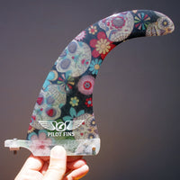 Pilot Fins - 7" Flex Drive - Black Skulls
