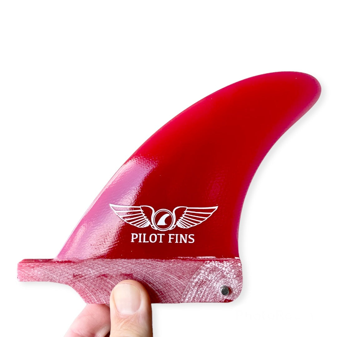 Pilot Fins 4" Mini Bonz Longboard Fin Red Wetfins