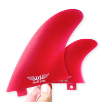 Pilot Fins - Twin Fins (FCS 1) + Trailer Fin - Red