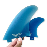 Pilot Fins - Twin Fins (FCS 1) + Trailer Fin - Blue