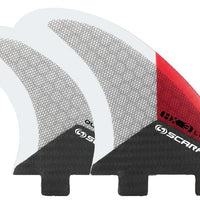 Scarfini Fins - HX3-Quad - Red - (FCS) Medium/Large