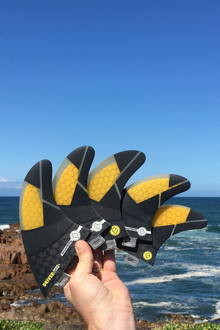Shapers Fins - Driver Tri-Quad-5 Fin (FCS) - Yellow - S/M/L