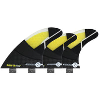 Shapers Fins - Driver Tri-Quad-5 Fin (FCS) - Yellow - S/M/L