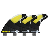 Shapers Fins - Driver Tri-Quad-5 Fin (FCS) - Yellow - S/M/L