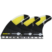 Shapers Fins - Driver Tri-Quad-5 Fin (Futures) - Yellow - S/M/L