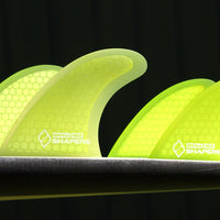 Shapers Fins - SQ3 Quad (Futures) - Neon Yellow - Small