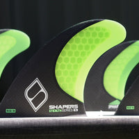 Shapers Fins - SQ-3 Quad (Futures) - Fluro Green - Small