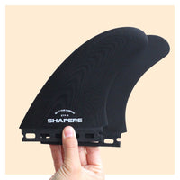 Shapers Fins - STFX Twin Fins +Trailer (Futures) - Black Glass