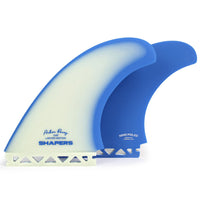 Shapers Fins - AP 5.59" (Futures) Asher Pacey Twin Fins + Trailer - Blue