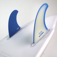 Shapers Fins - AP 5.79" (Futures) Asher Pacey Twin Fins + Trailer - Blue