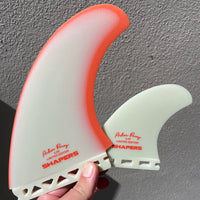 Shapers Fins - AP 5.79" (Futures) Asher Pacey Twin Fins + Trailer - Orange