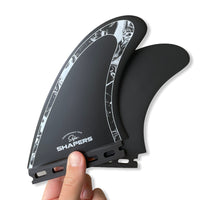 Shapers Fins - STFX Twin Fins +Trailer (Futures) - Black White