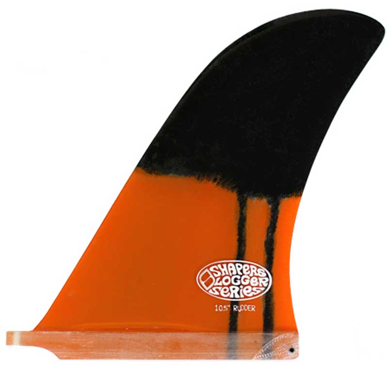 Shapers Fins - 10.5" Rudder - Orange/Black