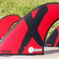 Shapers Fins - S6 (FCS) - Red/Black - Medium/Large