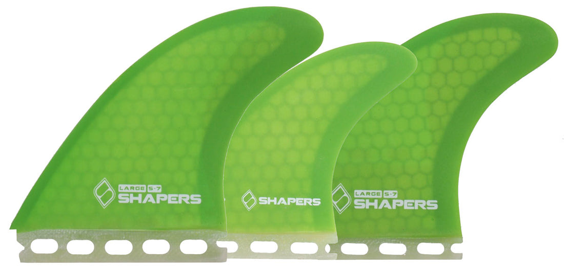 Shapers Fins - S7 Tri-Quad-5 Fin (Futures) - Green - Large
