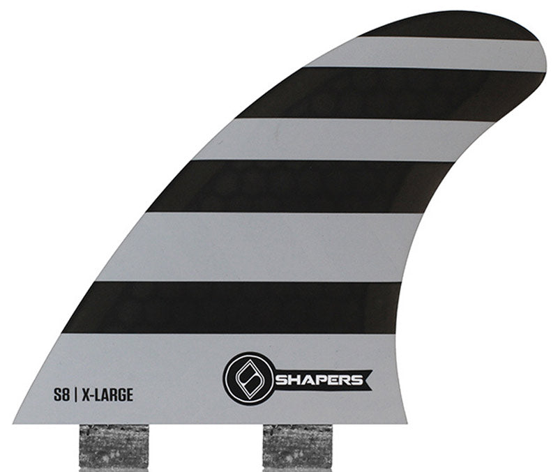 Shapers Fins - S8 (FCS) - Black Stripes - X-Large