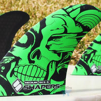 Shapers Fins - SKS Green Skull (Future) - Medium