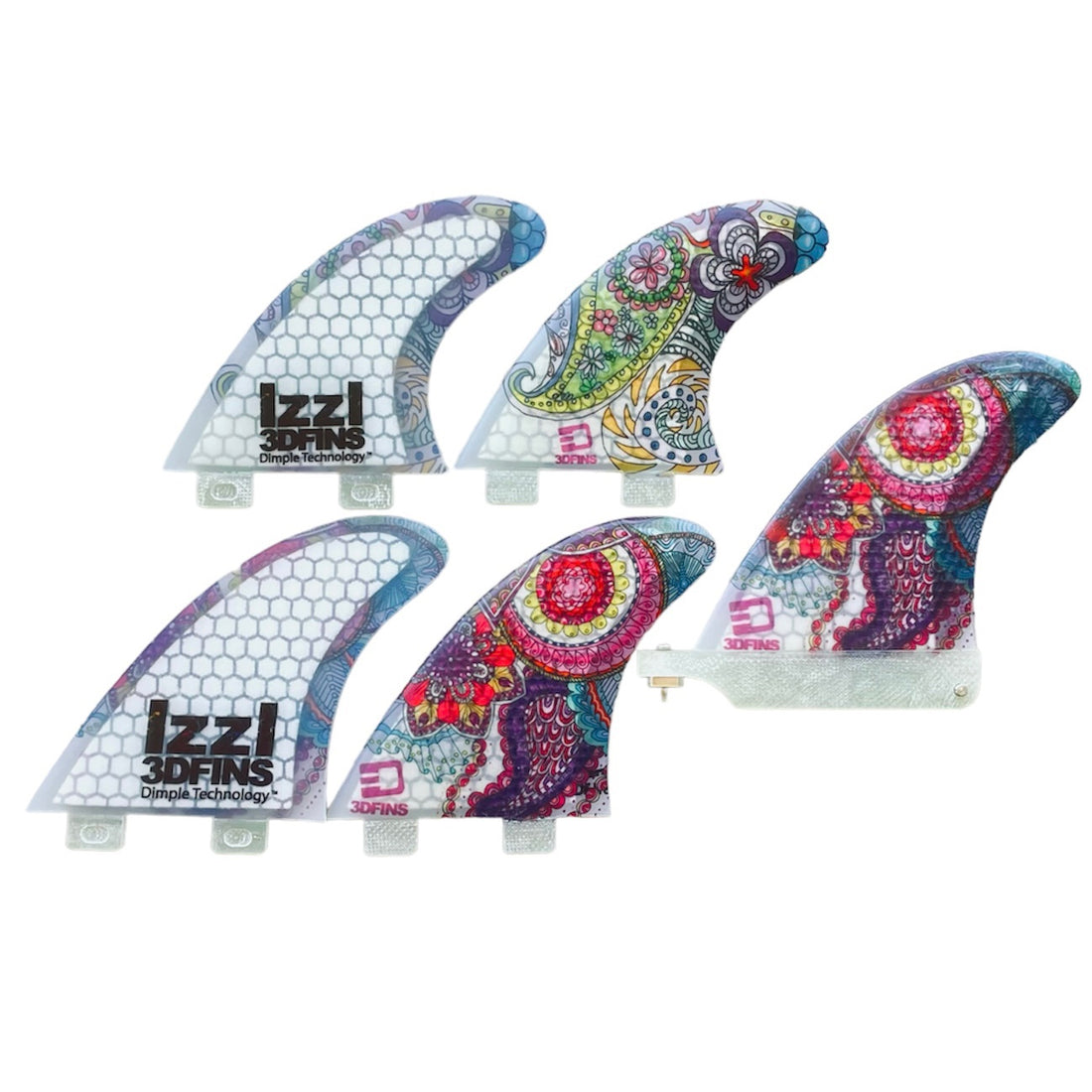 3DFins - Izzi Gomez (FCS) 5 Fin Set (2+1 and Quad)