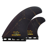 Shapers Fins - AP 5.79" (Single Tab) Asher Pacey Twin Fins + Trailer - Black Gold