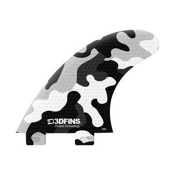 3DFins - Black & White Camo (FCS1) - Medium