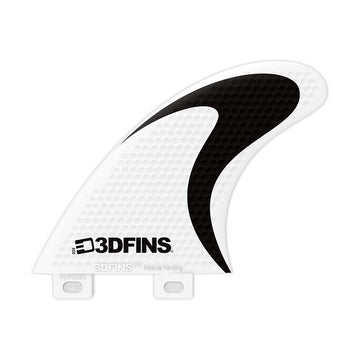 3DFins - Quad White/Black Swoosh (FCS1) - Medium