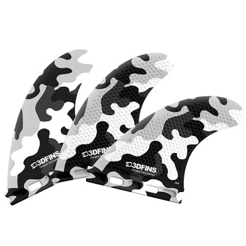 3DFins - Black & White Camo (Futures) - Large