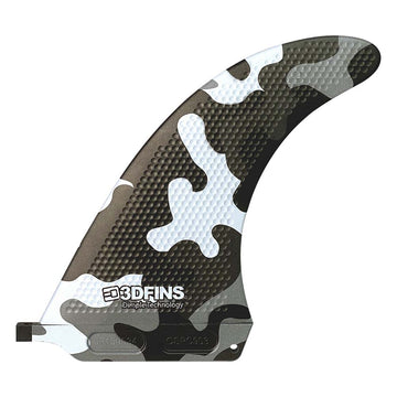 3DFins - 7" Longboard - Black & White Camo