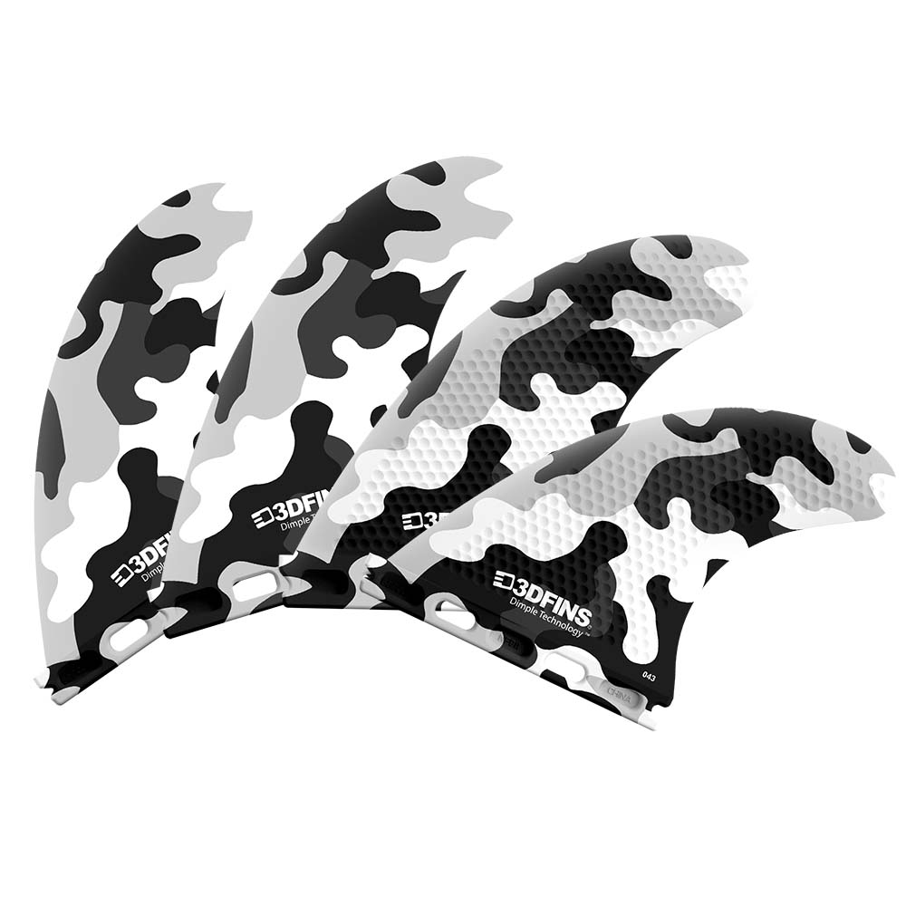3DFins - Quad Black&White Camo (Futures) - Medium