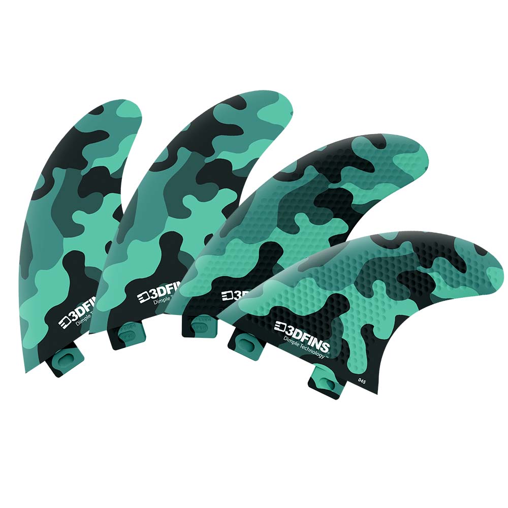 3DFins - Quad Teal Camo (FCS1) - Medium