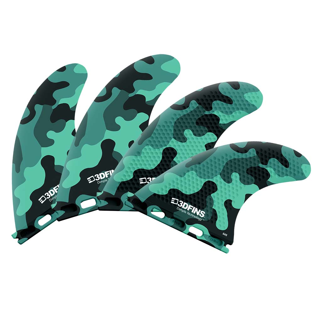 3DFins - Quad Teal Camo (Futures) - Medium