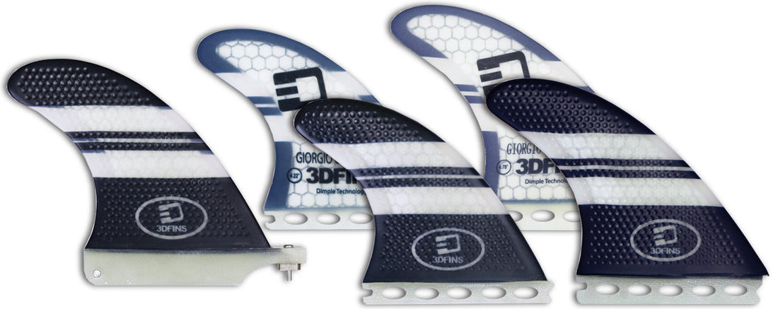 3DFins - Giorgio Gomez (Future) 5 Fin Set (2+1 and Quad) - Black Stripe