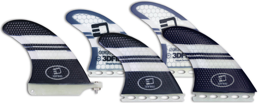3DFins - Giorgio Gomez (Future) 5 Fin Set (2+1 and Quad) - Black Stripe