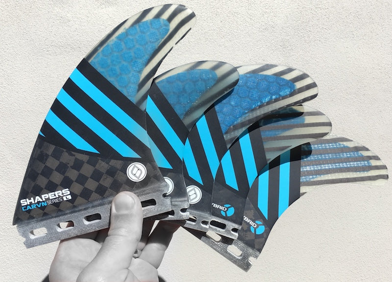 Shapers Fins - CARVN Tri-Quad-5 Fin (Futures) - Blue - Large
