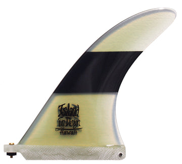 Island Fin Design - 7.5" Barracuda - Clear-Black Stripe
