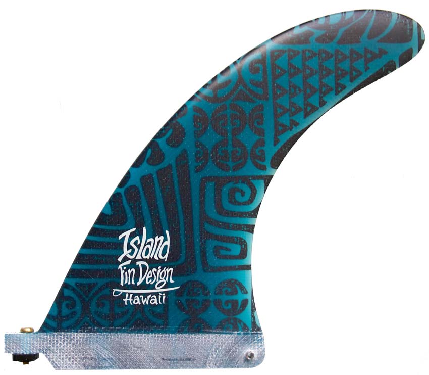 Island Fin Design - 7" Dolphin - Aloha Print - Blue