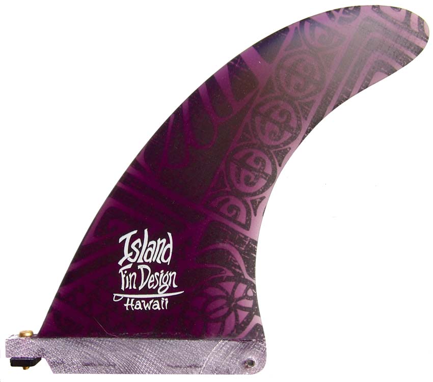 Island Fin Design - 7" Dolphin - Aloha Print - Purple