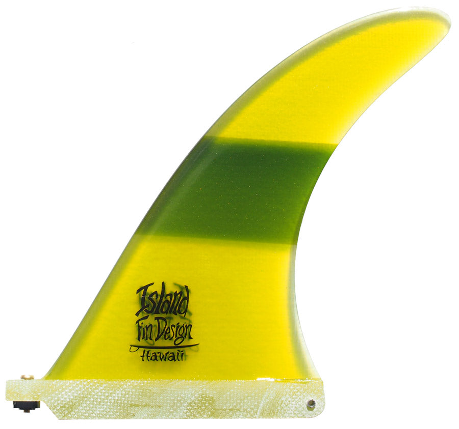 Island Fin Design - 8" Barracuda - Yellow-Green Stripe