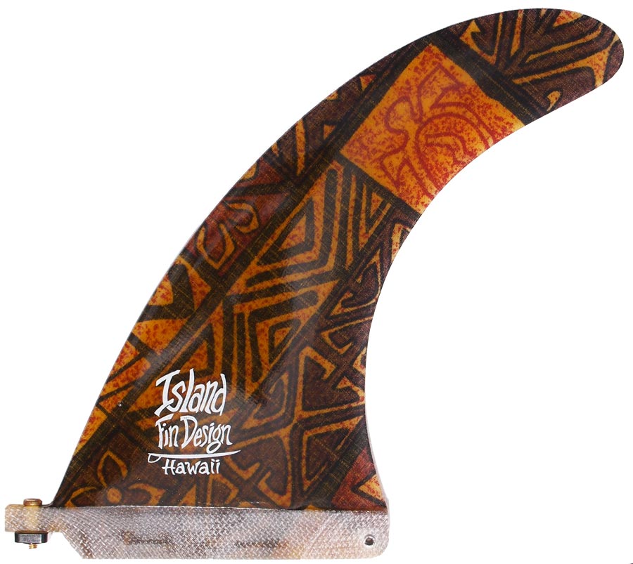 Island Fin Design - 8" Makai - Aloha Print - Brownish