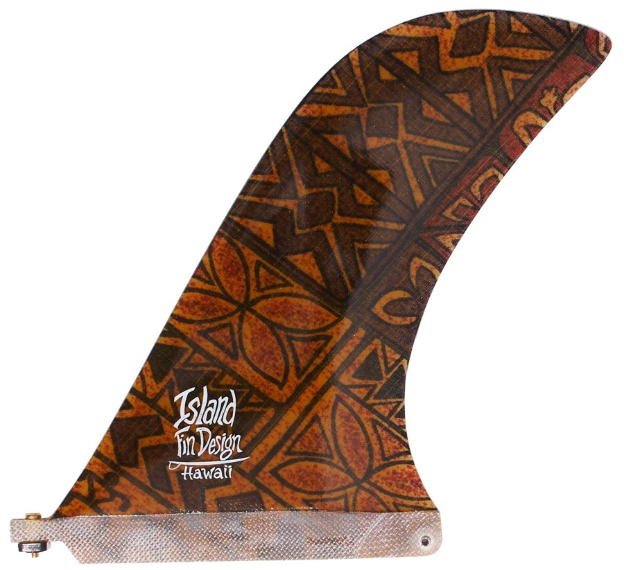 Island Fin Design - 9" Leeward - Aloha Print - Brownish