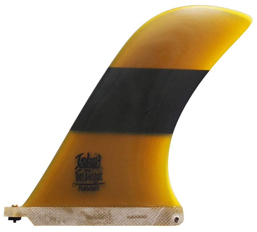 Island Fin Design - 9" Leeward - Matte Yellow-Black Stripe