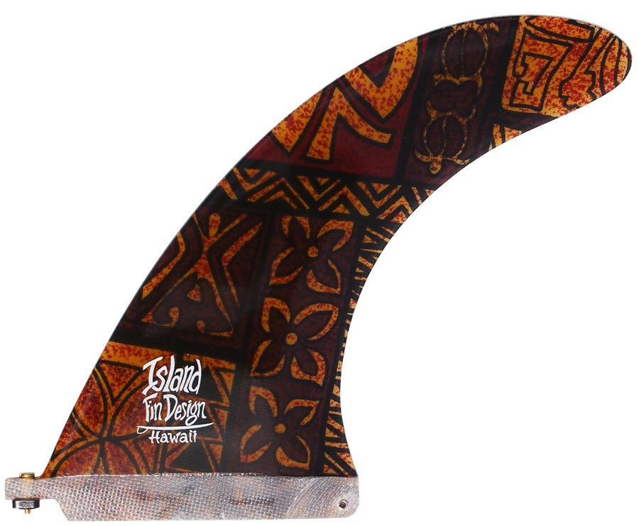 Island Fin Design - 9" Makai - Aloha Print - Brownish