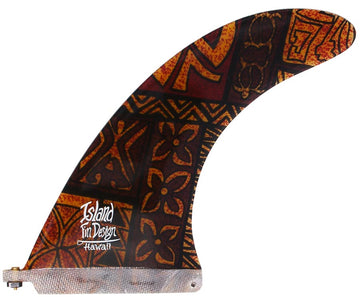 Island Fin Design - 9" Makai - Aloha Print - Brownish