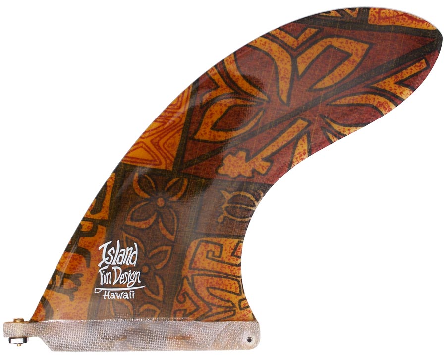 Island Fin Design - 9" Pau Hana - Aloha Print - Brownish