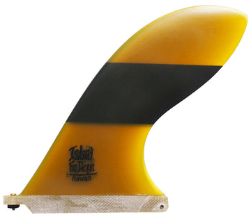Island Fin Design - 9" Pau Hana - Matte Yellow-Black Stripe
