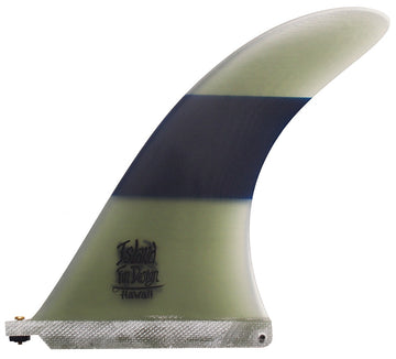 Island Fin Design - 9" The Islander - Matte Clear-Blue Stripe