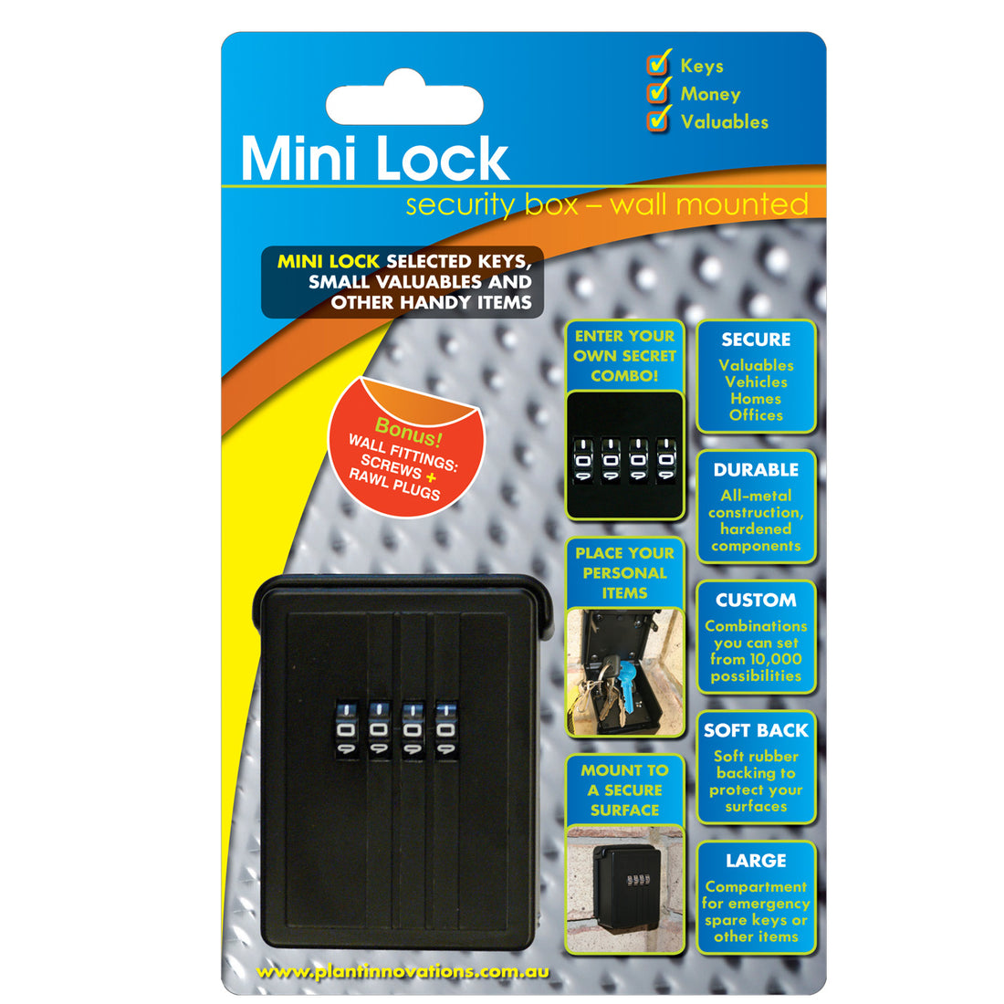 Mini Key Lock (Wall Mounted) - Security Key Safe Padlock