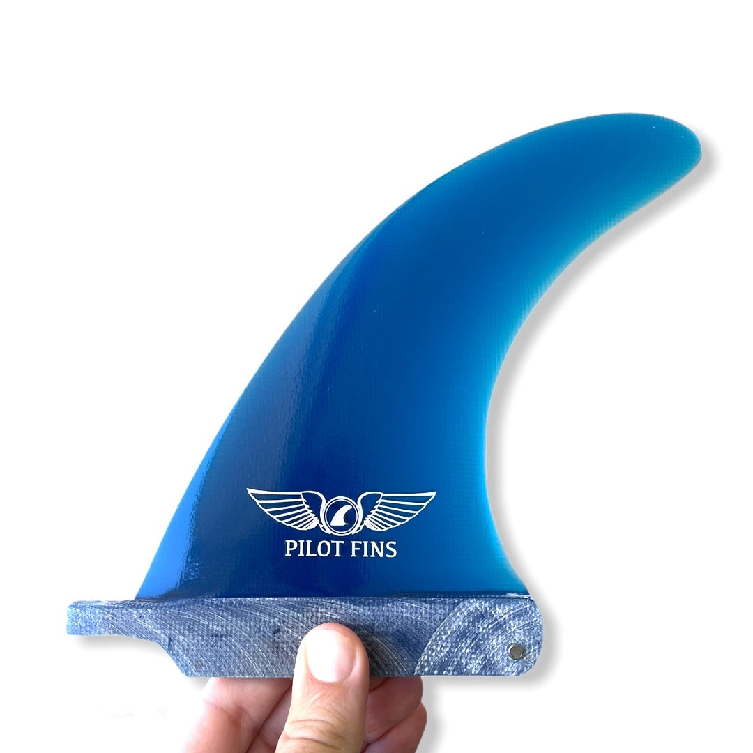 Pilot Fins  6.5" Classic Longboard Fin - Blue